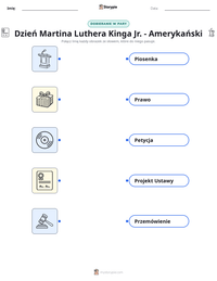 Podgląd drukowalnego arkusza ćwiczeń Dzień Martina Luthera Kinga Jr. - Amerykański