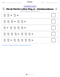 Vista previa de la hoja de trabajo imprimible de Día de Martin Luther King Jr. - Estadounidense