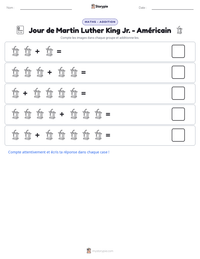 Aperçu de la feuille de travail imprimable Jour de Martin Luther King Jr. - Américain