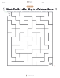 Vista previa de la hoja de trabajo imprimible de Día de Martin Luther King Jr. - Estadounidense