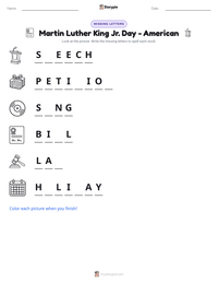 Martin Luther King Jr. Day - American printable worksheet preview