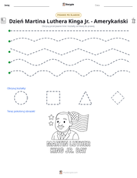 Podgląd drukowalnego arkusza ćwiczeń Dzień Martina Luthera Kinga Jr. - Amerykański