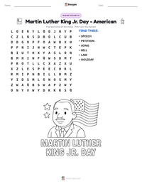 Martin Luther King Jr. Day - American printable worksheet preview