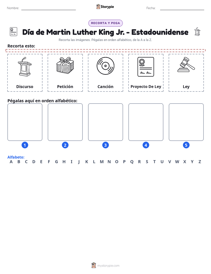 Cortar y Pegar el Alfabeto