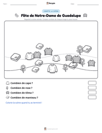 Aperçu de la feuille de travail imprimable Fête de Notre-Dame de Guadalupe