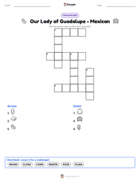 Our Lady of Guadalupe - Mexican printable worksheet preview