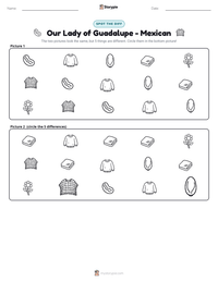Our Lady of Guadalupe - Mexican printable worksheet preview