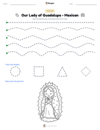 Our Lady of Guadalupe - Mexican printable worksheet preview