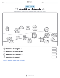 Aperçu de la feuille de travail imprimable Jeudi Gras - Polonais