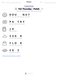Fat Thursday - Polish printable worksheet preview