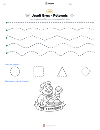 Aperçu de la feuille de travail imprimable Jeudi Gras - Polonais