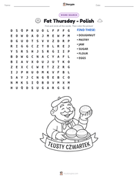 Fat Thursday - Polish printable worksheet preview