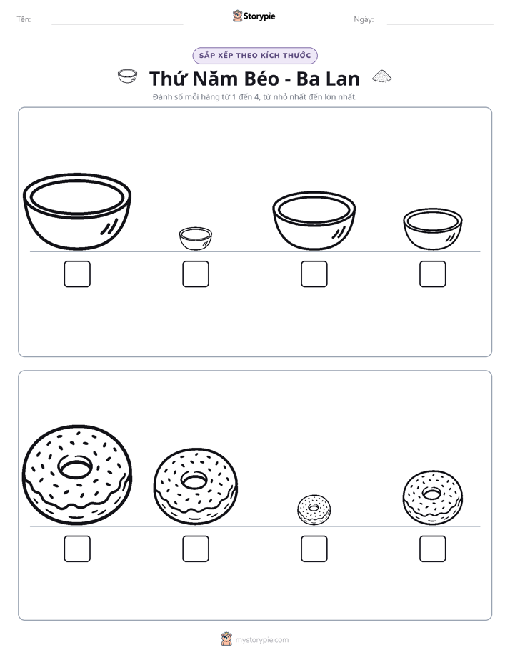 Thứ Tự Kích Thước