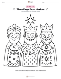Three Kings' Day - Mexican printable worksheet preview