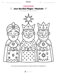 Aperçu de la feuille de travail imprimable Jour des Rois Mages - Mexicain