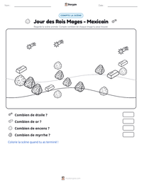 Aperçu de la feuille de travail imprimable Jour des Rois Mages - Mexicain