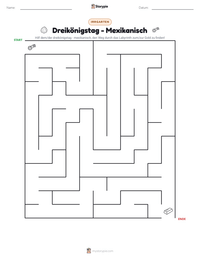 Dreikönigstag - Mexikanisch druckbare Arbeitsblatt Vorschau