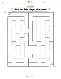 Aperçu de la feuille de travail imprimable Jour des Rois Mages - Mexicain