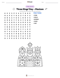 Three Kings' Day - Mexican printable worksheet preview