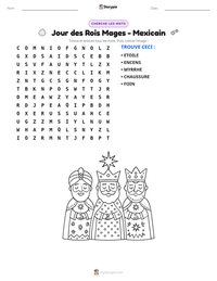 Aperçu de la feuille de travail imprimable Jour des Rois Mages - Mexicain