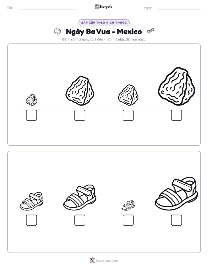 Thứ Tự Kích Thước