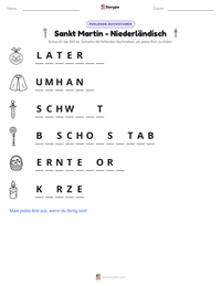 Sankt Martin - Niederländisch druckbare Arbeitsblatt Vorschau