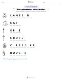 Aperçu de la feuille de travail imprimable Sint-Maarten - Néerlandais