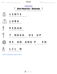 Prabaca lembar kerja cetak Sint-Maarten - Belanda