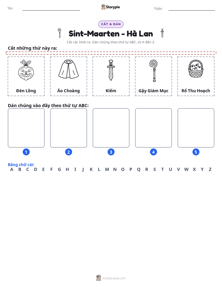 Cắt & Dán Chữ Cái