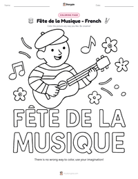 Fête de la Musique - French printable worksheet preview