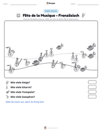 Fête de la Musique - Französisch druckbare Arbeitsblatt Vorschau