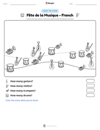 Fête de la Musique - French printable worksheet preview
