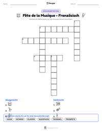 Fête de la Musique - Französisch druckbare Arbeitsblatt Vorschau