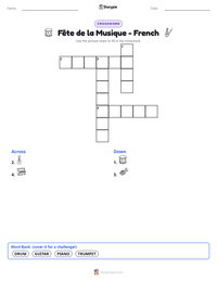 Fête de la Musique - French printable worksheet preview