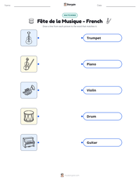 Fête de la Musique - French printable worksheet preview