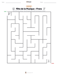 Fête de la Musique - Frans afdrukbare werkblad voorbeeld