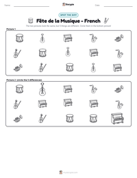 Fête de la Musique - French printable worksheet preview