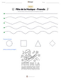Vista previa de la hoja de trabajo imprimible de Fête de la Musique - Francés