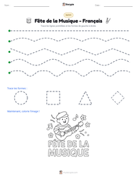 Aperçu de la feuille de travail imprimable Fête de la Musique - Français