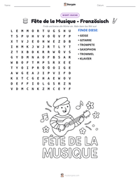 Fête de la Musique - Französisch druckbare Arbeitsblatt Vorschau
