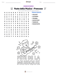 Anteprima della scheda stampabile di Festa della Musica - Francese