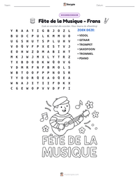 Fête de la Musique - Frans afdrukbare werkblad voorbeeld