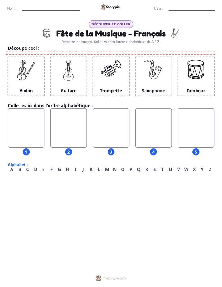 Découper & Coller l'Alphabet