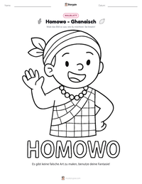 Homowo - Ghanaisch druckbare Arbeitsblatt Vorschau