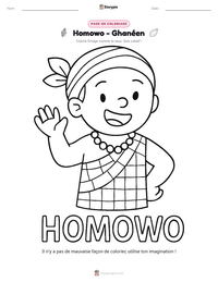 Aperçu de la feuille de travail imprimable Homowo - Ghanéen