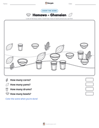 Homowo - Ghanaian printable worksheet preview