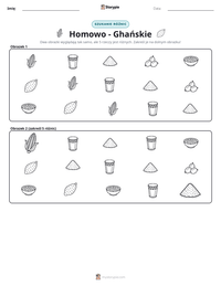 Podgląd drukowalnego arkusza ćwiczeń Homowo - Ghańskie