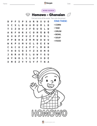 Homowo - Ghanaian printable worksheet preview