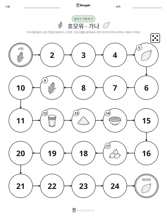 주사위 굴리고 이동하기 게임
