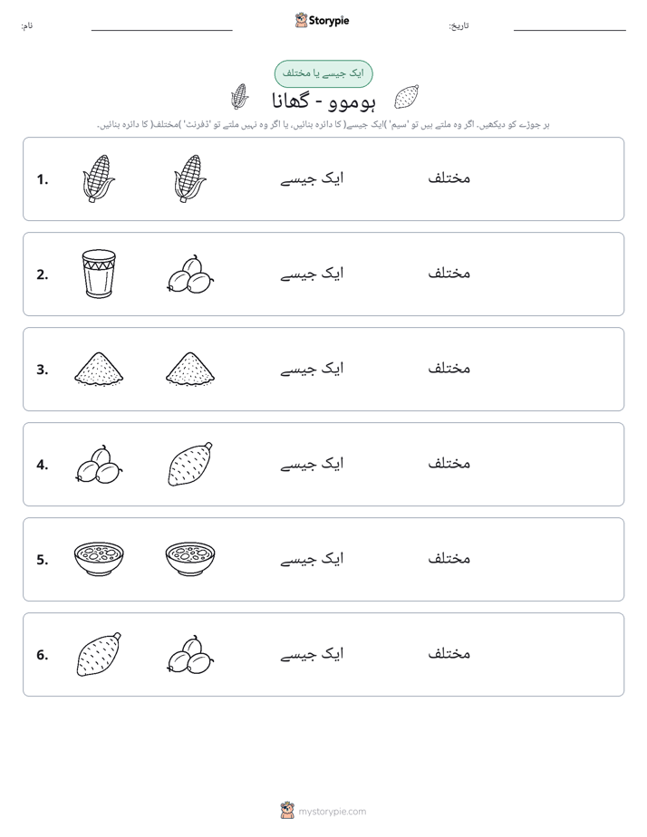 ایک جیسا یا مختلف